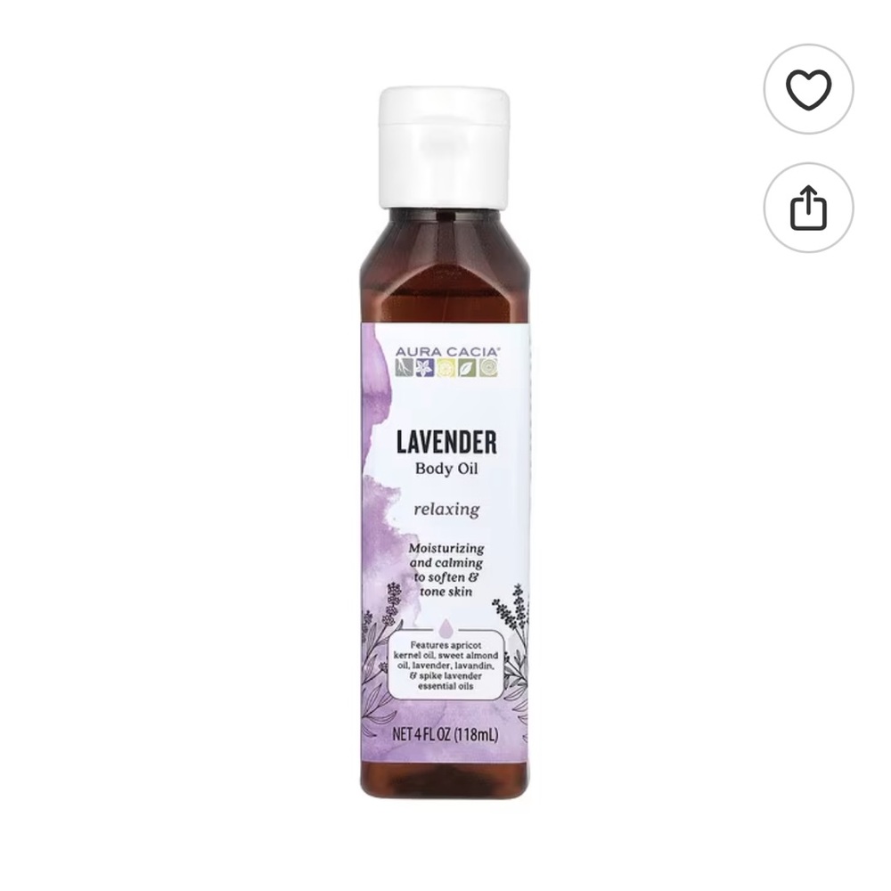 Aura Cacia Lavender Body Oil - Relaxing Purple Moisturizer